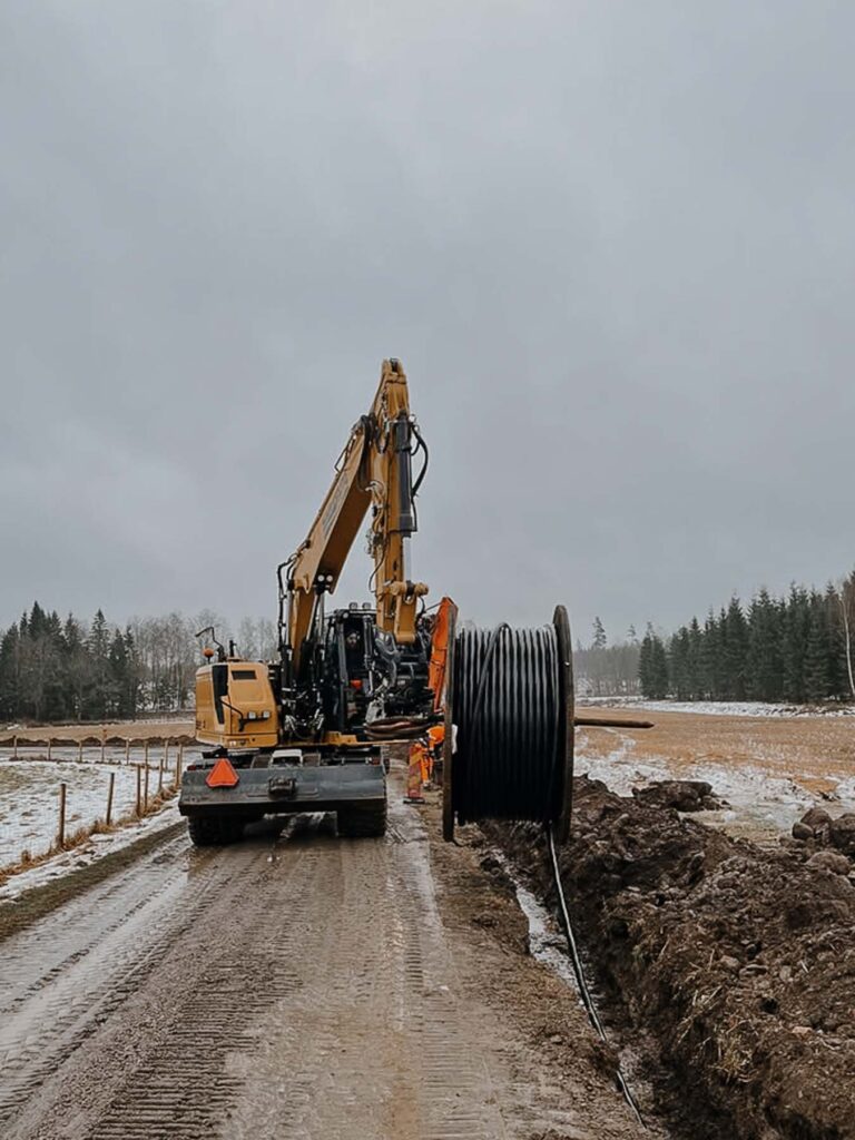 Kabelgrävning i Burseryd