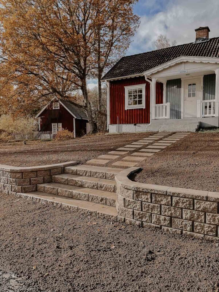 Ny entré med plattläggning